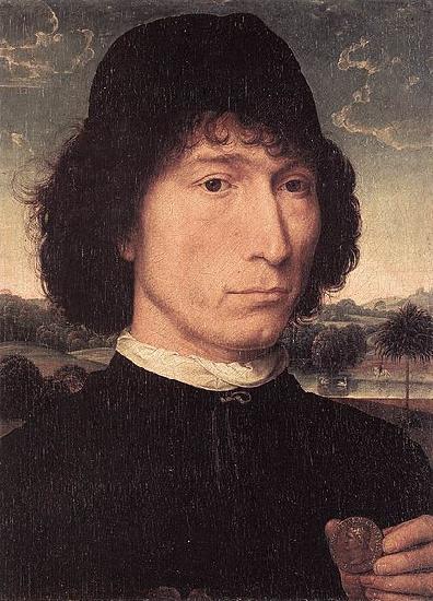Hans Memling Portrait of a Man with a Roman Coin oil painting image